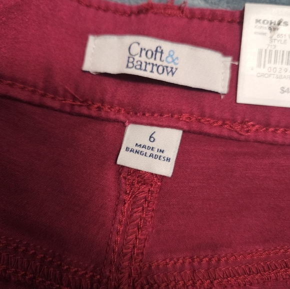 NWT! croft & barrow Women's Red Skinny Pants! - Picture 5 of 9